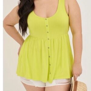 Torrid Green Tank Top with Stylish Design